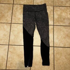 Lululemon Speed Wunder Tight *Asym Free Spirit Ice Grey Black / Black